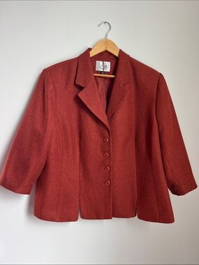 Le Suit | Tailored Women's Rust Blazer Jacket Business Casual Office Size 20W